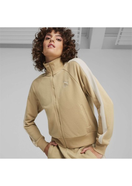 Kadın Prairie Tan Puma Iconıc T7 Track Jacket Tr (S) Açık Kahve Kadın Sweatshirt