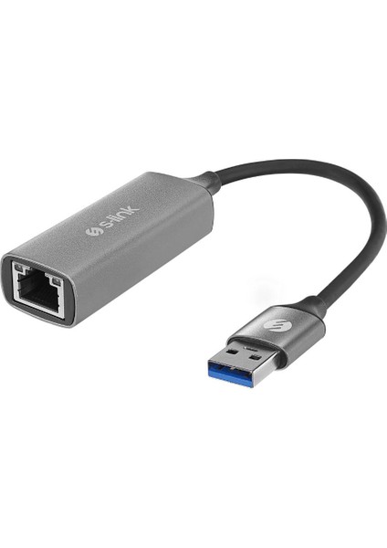 SW-U334 Gri Metal USB 3.0 To RJ45 10/100/1000MBPS Gigabit Adaptör