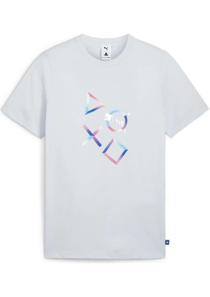 Erkek Silver Mist Puma x Playstatıon Graphic Tee Açık Gri Erkek T-Shirt