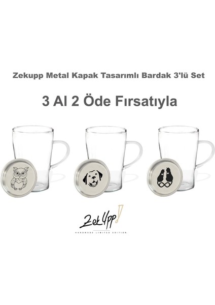 Termos Bardak Metal Kapak 3'lü Set