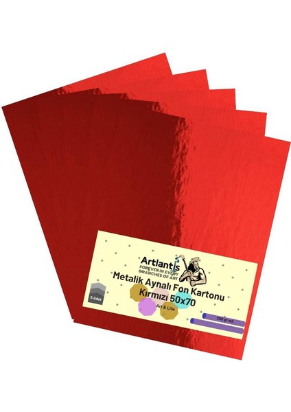 Metalik Aynalı Fon Kartonu 50 x 70 cm 5 Adet Artlantis Metalik Aynalı Fon Kartonu