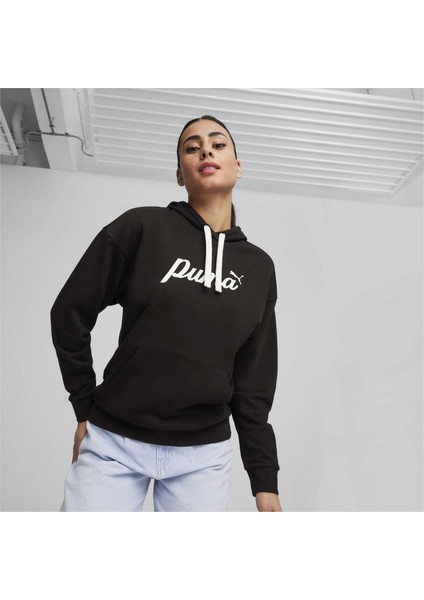Kadın Puma Black Puma Ess+ Blossom Script Hoodie Tr Siyah Kadın Sweatshirt fiyatları