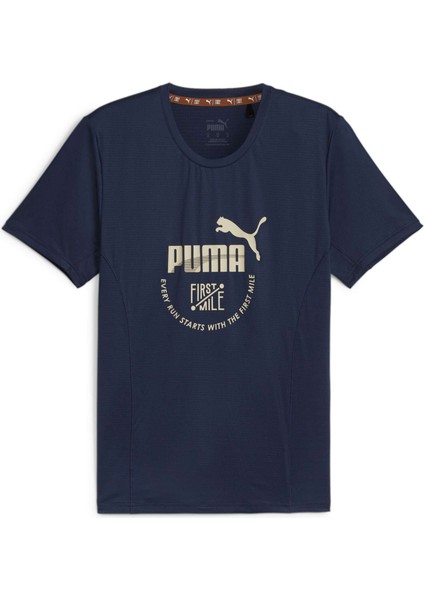Erkek Club Navy Puma Unisex First Mile Tee Lacivert Erkek T-Shirt modelleri