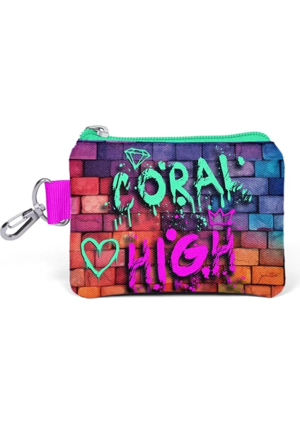 Coral High Pembe Lacivert Grafiti Yazılı Thermo Beslenme Çantası Bozuk Para Çantası 21898