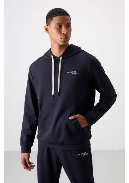 Lacivert Pamuklu Kalın Yumuşak Dokulu Comfort Fit Nakışlı Erkek Eşofman Takım - 85255 fiyatları