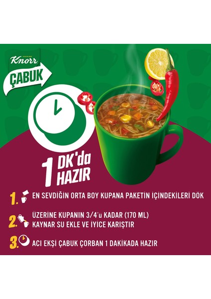 Çabuk Çorba Acı Ekşi 19G X15 Adet indirimleri