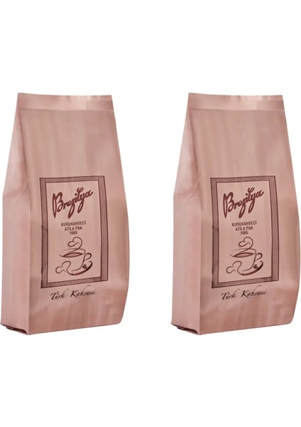 Brezilya Kuru Kahveci Atila Pak Orta Kavrulmuş Meşhur Denizli Türk Kahvesi 250 Gram 2'li Set (250GR x 2)
