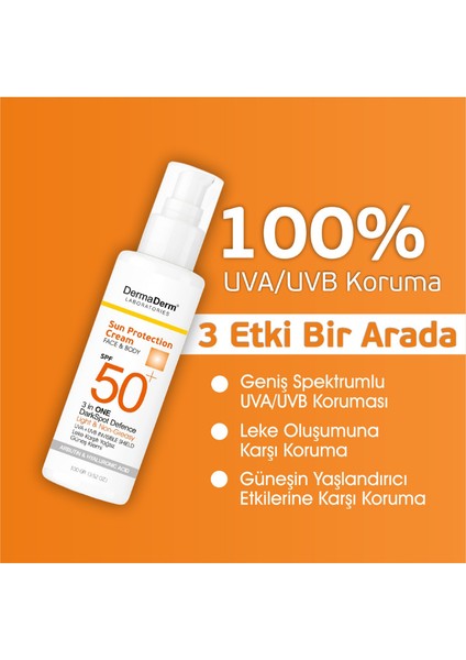 Spf 50+ Lekelere Özel Güneş Kremi - Yağsız Yüz ve Vücut Güneş Kremi 100 gr