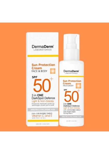 Spf 50+ Lekelere Özel Güneş Kremi - Yağsız Yüz ve Vücut Güneş Kremi 100 gr