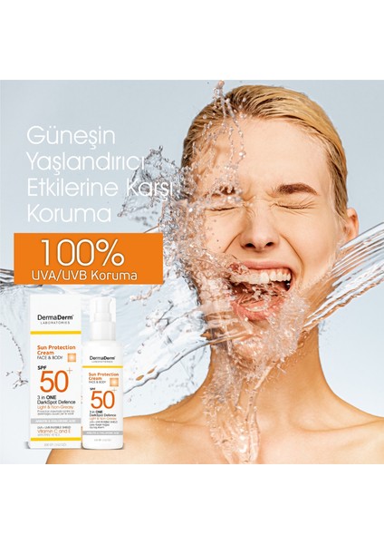 Spf 50+ Lekelere Özel Güneş Kremi - Yağsız Yüz ve Vücut Güneş Kremi 100 gr