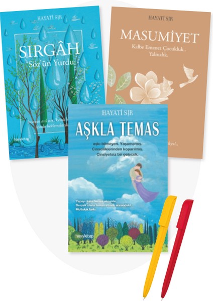 Masumiyet + Sırgah + Aşkla Temas (Hayati Sır) 3 Kitap Set + Alfa Kalem -Yenikitap-