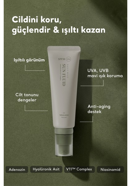 Daily Mild Sun Fluid SPF50+ PA++++ 50ml - Hafif Dokulu Günlük Vegan Güneş Kremi