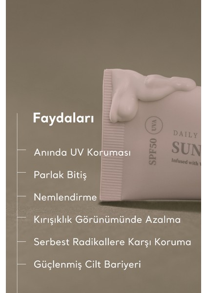 Daily Mild Sun Fluid SPF50+ PA++++ 50ml - Hafif Dokulu Günlük Vegan Güneş Kremi