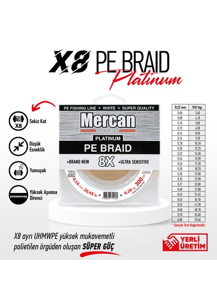 Pe Örgü Platinum X8 Ip 300M Misina fiyatları