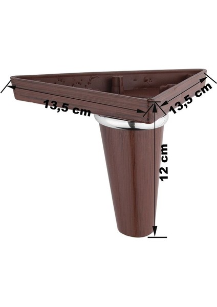 Mobilya Ayağı Tv Ünitesi Komidin Chester Tv Ünitesi Ayağı Kahve Krom Çizgili 12 cm 8 Adet fiyatları