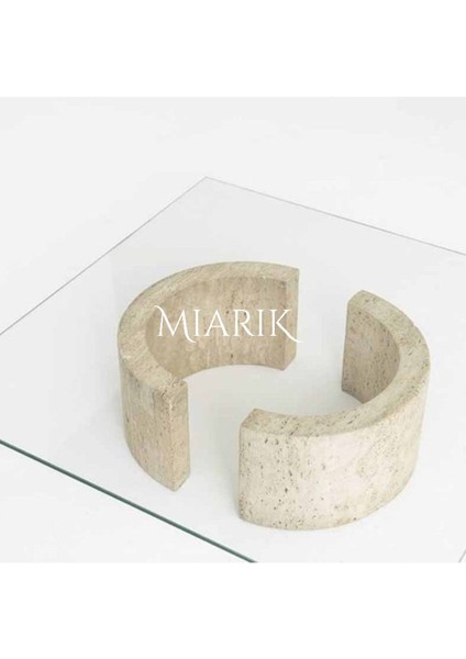 Miarik Design Traverten 2 Kabuk Ayaklı Orta Sehpa