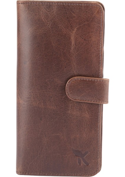 Deri Patlı Portföy Crazy Unısex Cüzdan Kahve BC490-02