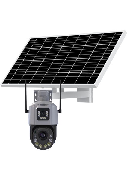 AV-M05 3X3MP 4g Solar Panelli 7/24 Sürekli Kayıt Gece Görüşlü Akıllı Kamera