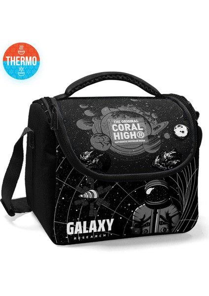 Kids Siyah Galaxy Desenli Thermo Beslenme Çantası 11784