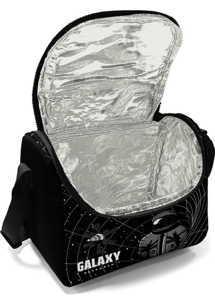 Kids Siyah Galaxy Desenli Thermo Beslenme Çantası 11784