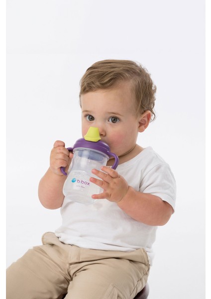 Eğitici Silikon Başlıklı Damlatmaz Alıştırma Bardağı, Mor, 240 Ml, 4+ Ay, 1 Adet