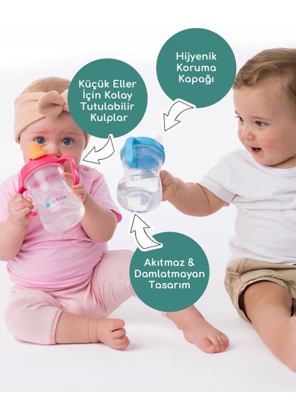 Eğitici Silikon Başlıklı Damlatmaz Alıştırma Bardağı, Mor, 240 Ml, 4+ Ay, 1 Adet