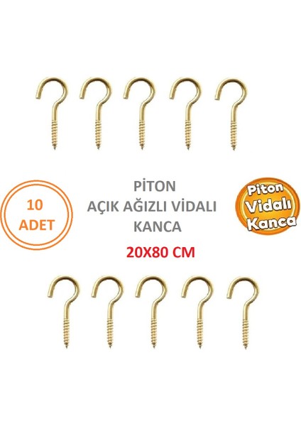 Piton Kanca Açık Uçlu Vida 20X80 cm ( 10 Adet )