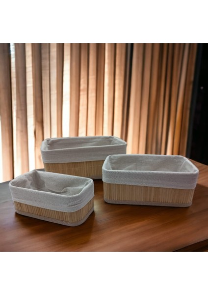 3'lü Bambu Organizer Sepet modelleri