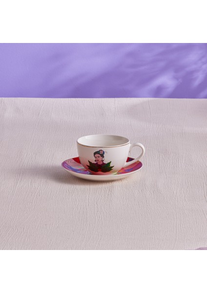 Frida Çay Fincanı ve Tabağı Kırmızı 220 ml