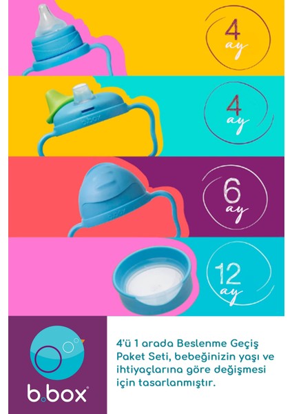 4-In-1 Alıştırma Bardakları Beslenme Geçiş Seti, Avantaj Paketi, Pembe, 4 Parça, 240 ML,12AY+