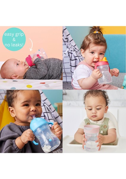 4-In-1 Alıştırma Bardakları Beslenme Geçiş Seti, Avantaj Paketi, Pembe, 4 Parça, 240 ML,12AY+