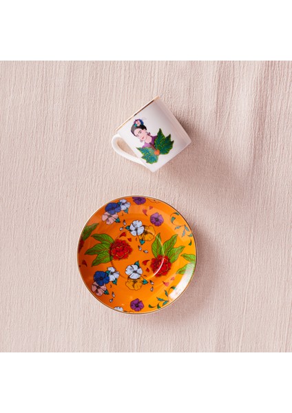 Frida Kahve Fincanı ve Tabağı Turuncu 90 ml modelleri