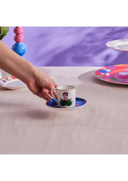 Frida Kahve Fincanı ve Tabağı Mavi 90 ml fiyatları