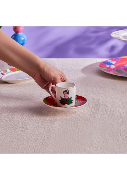 Frida Kahve Fincanı ve Tabağı Kırmızı 90 ml fiyatları