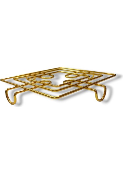 Cep Home Cephome Metal Gold Tezgah Üstü Kare Çaydanlık-Tencere Altlığı