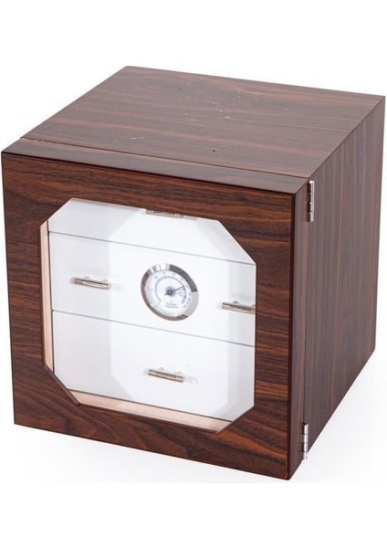 Humidor / Puro Saklama Kutusu Kestane - Beyaz