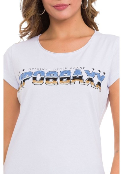 Wt366 Futurist Taşlı Kadın T-Shirt modelleri