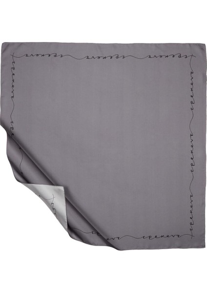 Ipekevi Twill Ipek Eşarp - Signature - Füme Siyah