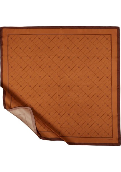 Ipekevi Twill Ipek Eşarp - Monogram - Taba