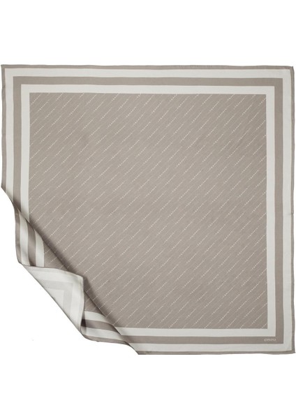 Ipekevi Twill Ipek Eşarp - Çizgili Signature - Taş
