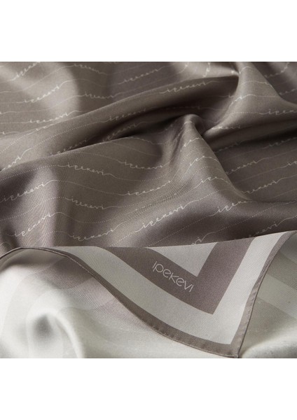 Ipekevi Twill Ipek Eşarp - Çizgili Signature - Taş