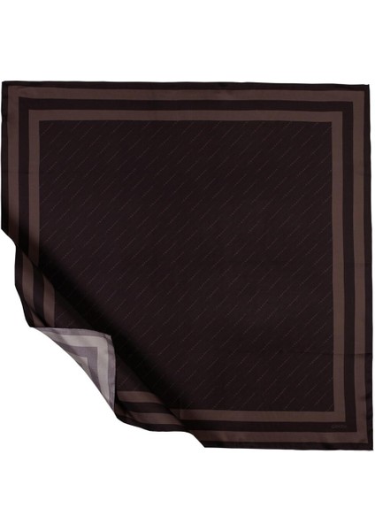 Ipekevi Twill Ipek Eşarp - Çizgili Signature - Acı Kahve