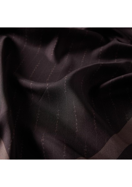 Ipekevi Twill Ipek Eşarp - Çizgili Signature - Acı Kahve