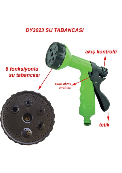 Bahçe Sulama Tabancası Tetikli Ayarlı Tabanca Otomatik 6 Fonksiyonlu