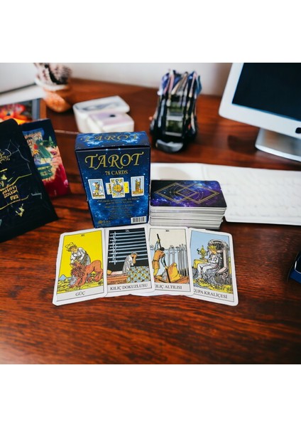 Dijital Kitapçıklı Karton Kutu Içinde 78 Adet Kalın Tarot Kartı