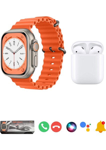 T800 Ultra 2 Watch Ultra 2 Akıllı Saat + Inpods 12 2. Nesil Bluetooth Kulaklık