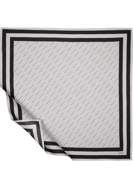 Ipekevi Twill Ipek Eşarp - Çizgili Signature - Gümüş Siyah