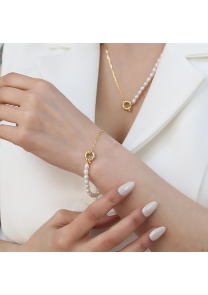 925 Ayar Gümüş Barock White Tatlısu Incisi Kolye-5mm fiyatları