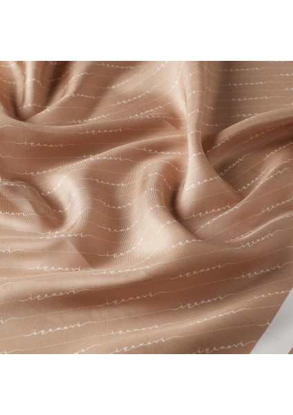 Ipekevi Twill Ipek Eşarp - Çizgili Signature - Sütlü Kahve