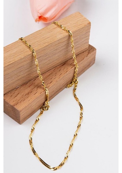 14 Ayar Altın Altın Zincir 2 mm Singapur 45 cm Zincir Kadın Kolye LKZNC1084